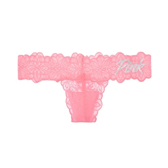 VS PINK All Over Lace Thong Panty - Picture 1 of 4